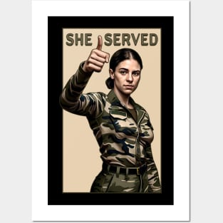 She Served Woman Veteran Posters and Art